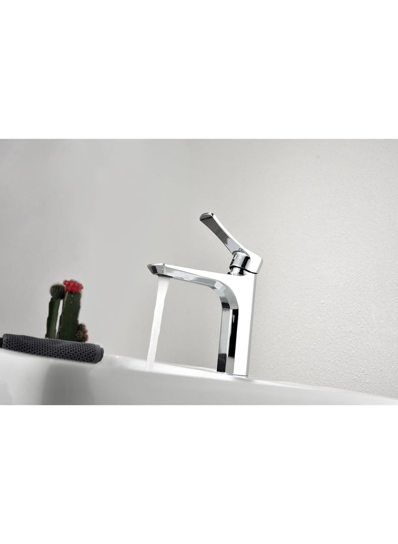 واي دي صنبور حوض حمام عصري بمقبض واحد، صنبور خلاط حوض طويل، يُثبت على سطح الحوض، يتميز بتدفق مياه سلس، سهل التركيب. - Image 3